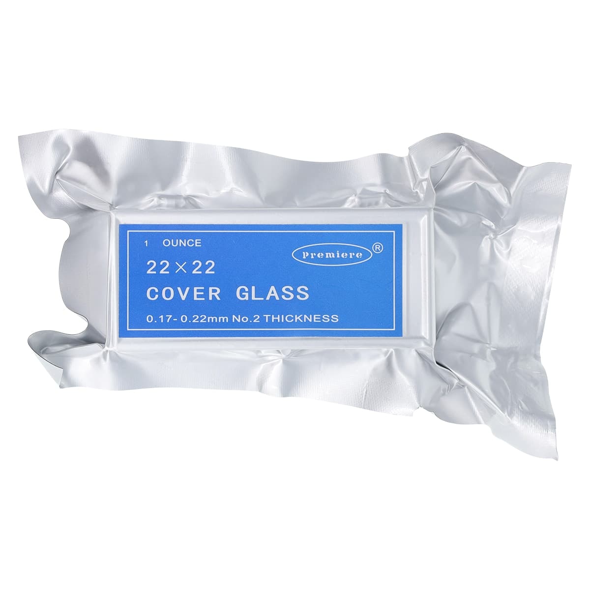 C&A Scientific Microscope Cover Glass, 22x22mm, #2 Thickness, 1 oz, 1/Package - Coverglass #2 1oz - Image 1