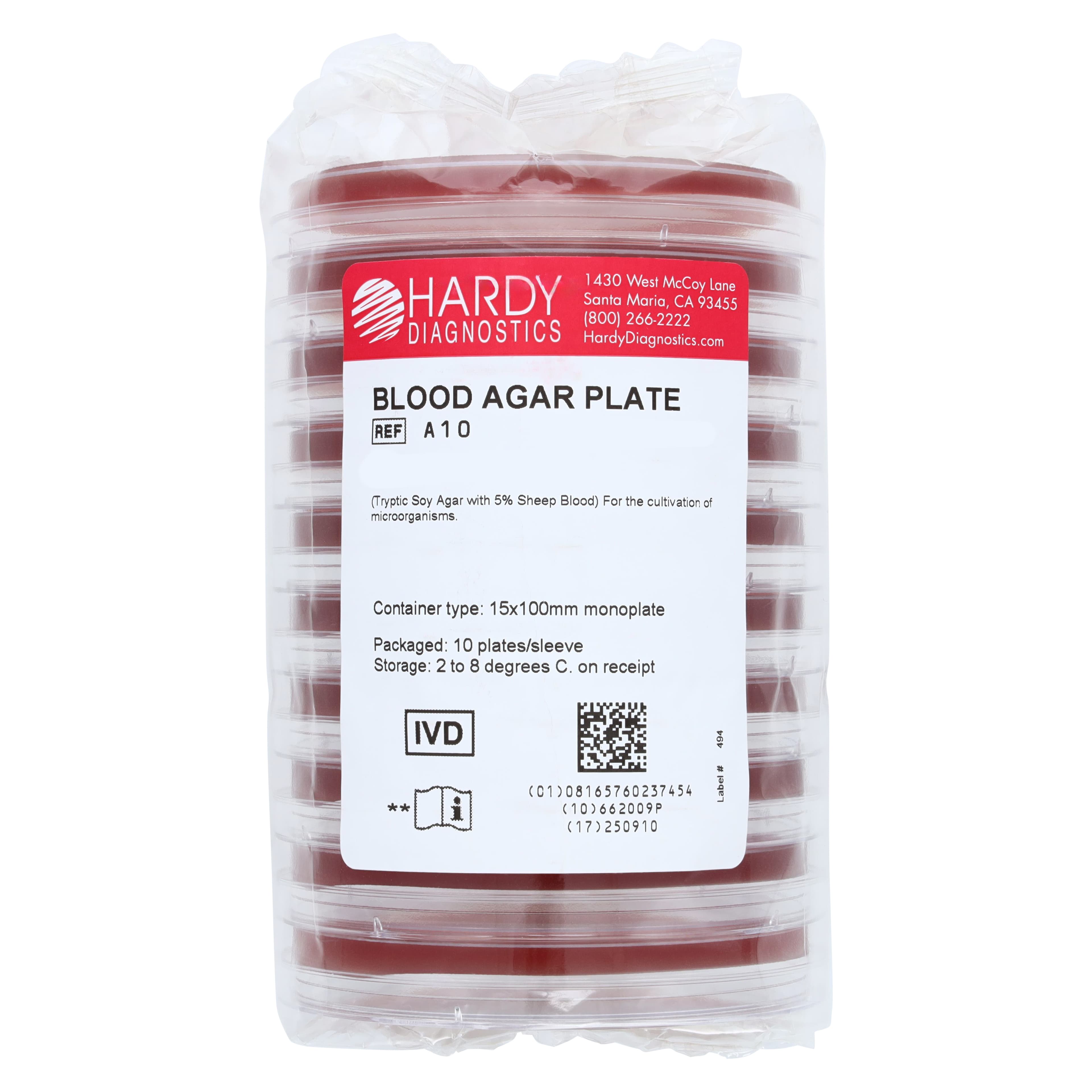 Trypticase Soy Agar (TSA) with 5% Sheep Blood Culture Plates, 15x100mm, 10/Pk thumbnail 5