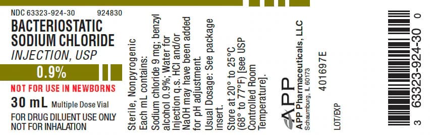 Sodium Chloride Bacteriostatic Injection 0.9%, 30 mL Multiple-Dose Vial, 25/Package thumbnail 2