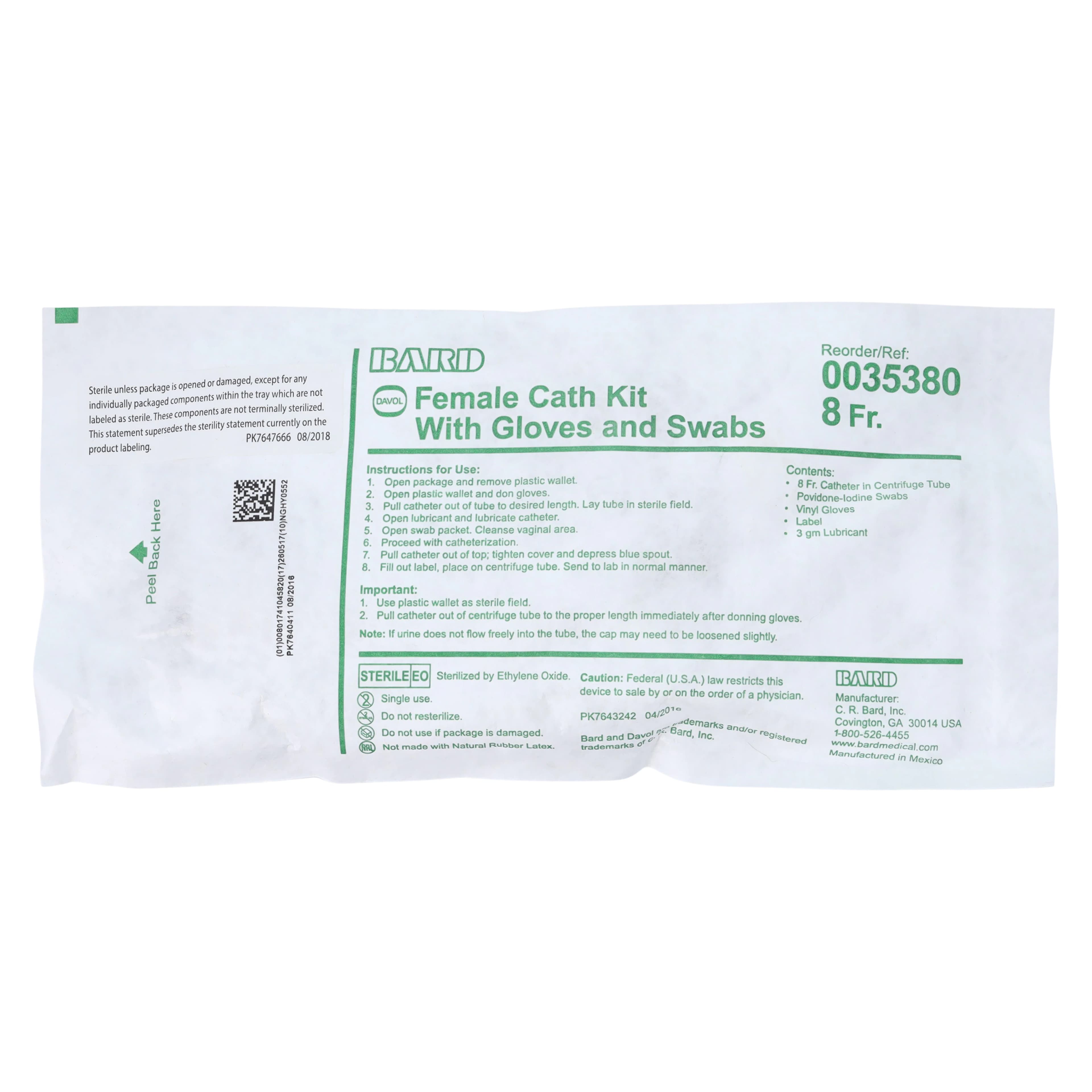 Bard Urine Specimen Kit, 8 Fr, Female Catheter Kit - Catheter Female Kit - Image 1