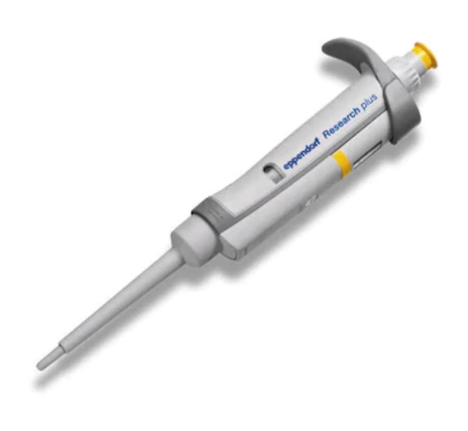 Eppendorf Research Plus Adjustable Volume Pipette, 2-20 µL, Yellow, Single Channel - Pipette Single Chan Adj 2-20uL - Image 1