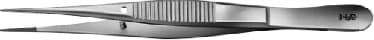 Aesculap Micro-Dress Dressing Forcep, Serrated, Straight, 5-3/4", Stainless Steel, Each, 01KT0J07RY4TYQPVAYFMRGTQZB - Forcep Micro-Dress Serr Strt - Image 1