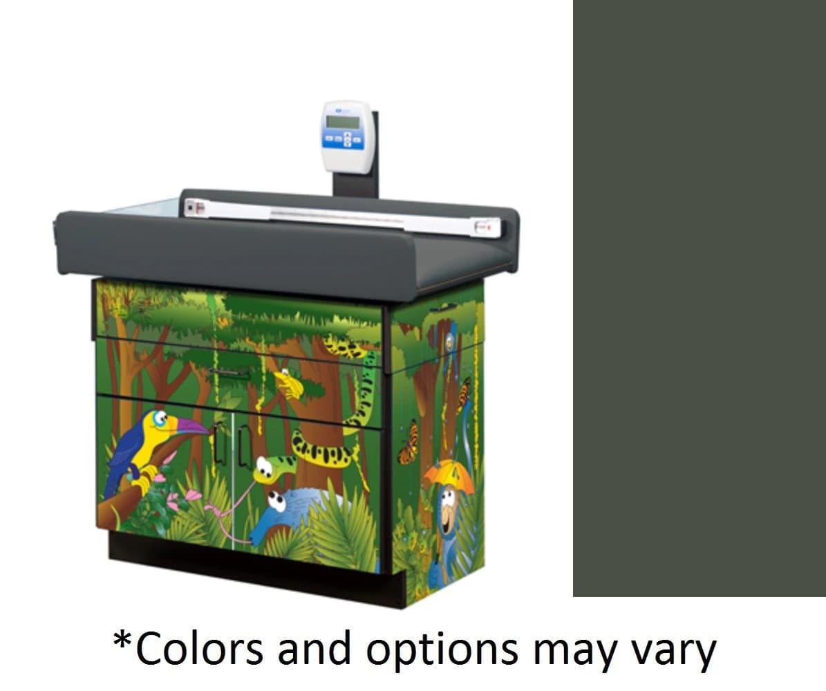 Clinton Industries Rainforest Follies Pediatric Scale Table, Gunmetal, 40 lb Capacity - Scale Table Rainforest Peds - Image 1
