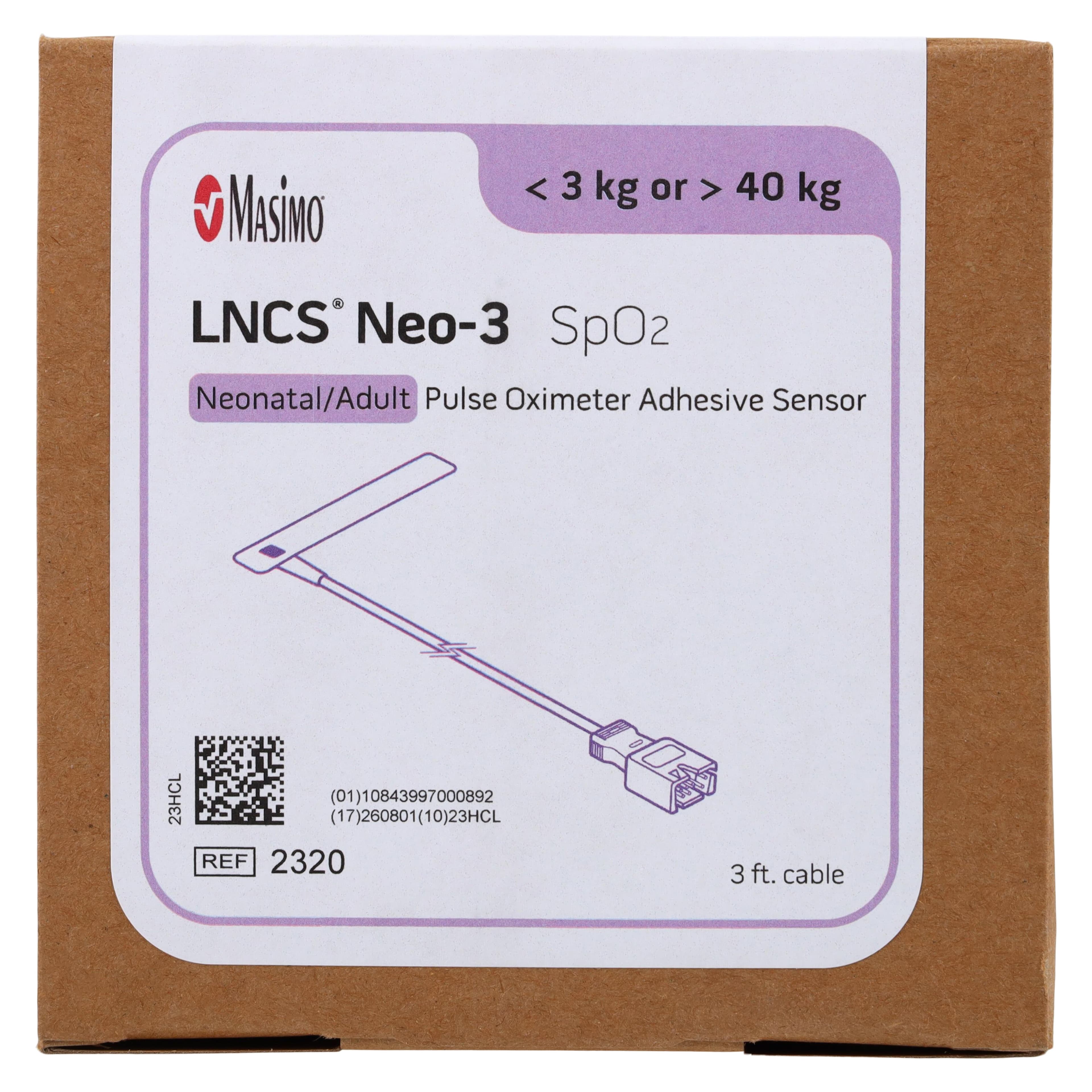Masimo LNCS Neo-3 Neonatal SpO2 Sensor, Adhesive, 3 ft, 20/Box thumbnail 5