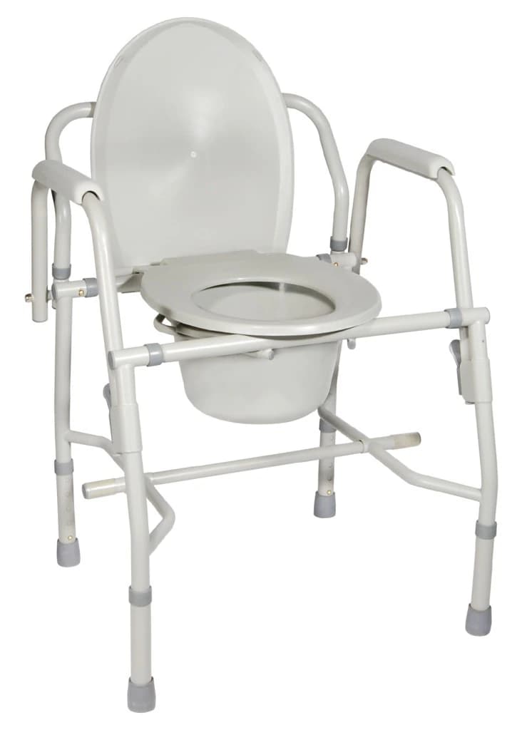 Drive Medical Designs Commode Knock Down Drop Arm, Deluxe Patient Commode, 300 lb Capacity - Commode Knock Down Drop Arm - Image 1