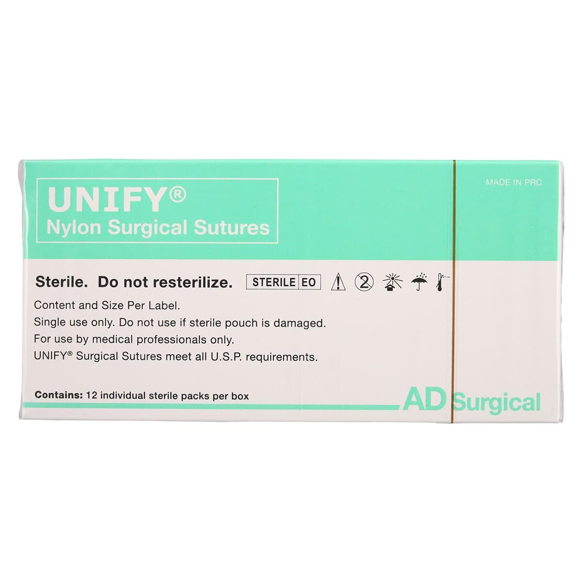 Unify Nylon Monofilament Suture, 5-0, 18", FS-2 Reverse Cutting 3/8 Circle Needle 19mm, Black, Non-Absorbable, 12/Box thumbnail 4