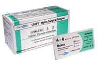 Unify Nylon Monofilament Suture, 3-0, 30", Non-Absorbable, FS-1 Reverse Cutting 3/8 Circle Needle 24mm, Black, 12/Box thumbnail 2