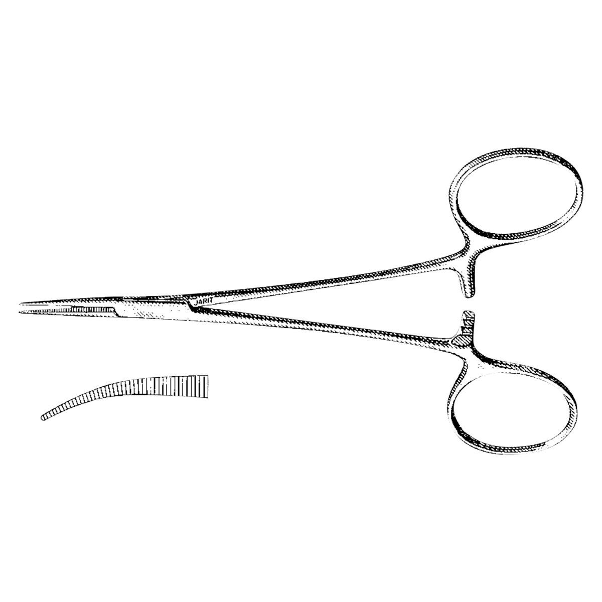 Mosquito Forcep, Curved, Petite Point, 4-3/4" Stainless Steel, Autoclavable, Each - Forcep Mosquito Petite Point - Image 1