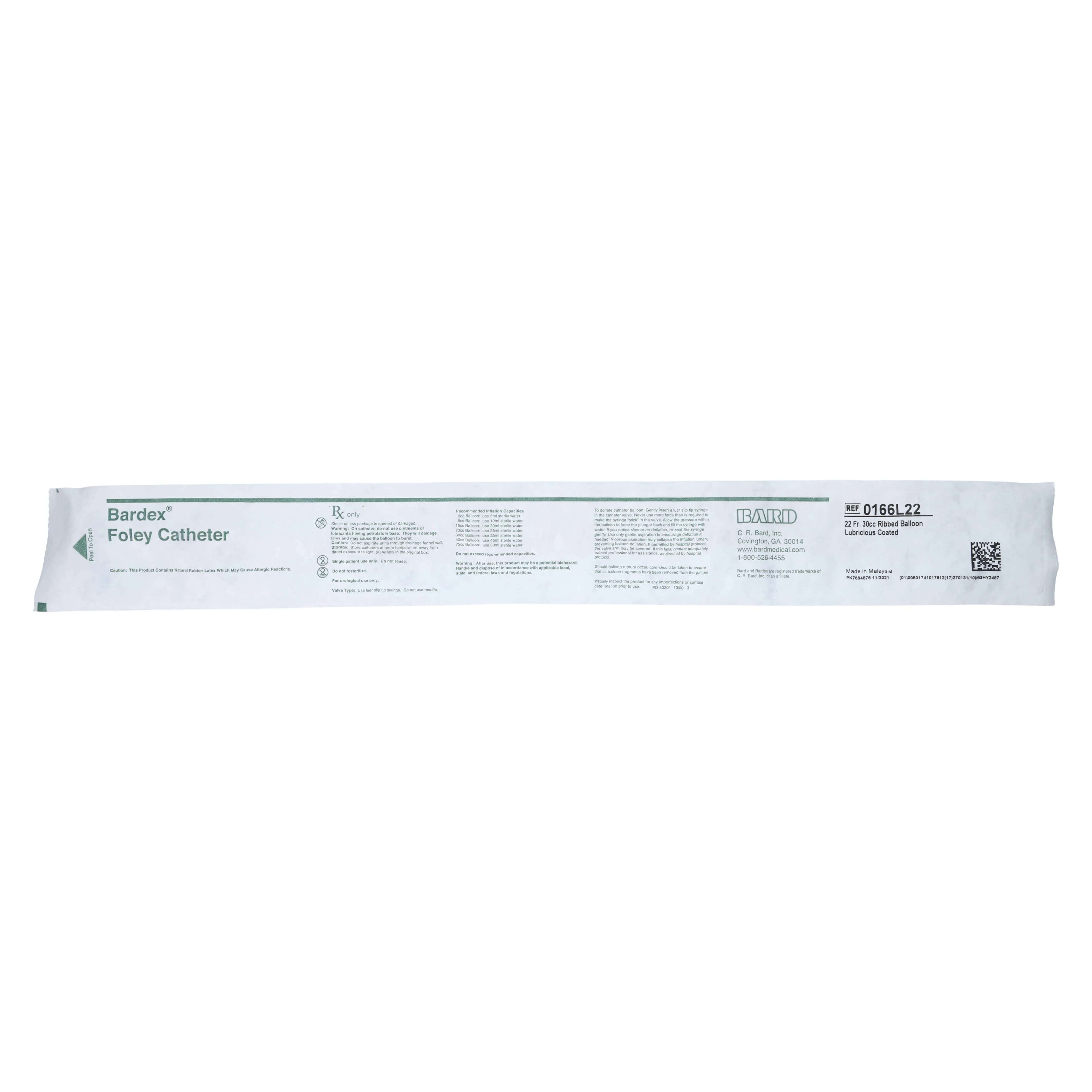 Bardex Lubricath 2-Way Foley Catheter, Hydrogel Coated, Medium Round Tip, 22 Fr, 3 cc Balloon - Bardex Lubricath Catheter - Image 1