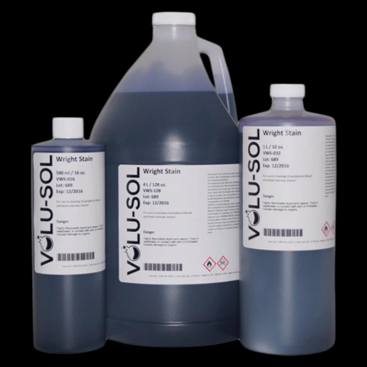Volu-Sol Wright-Giemsa Stain for Hematology, 32 oz Bottle with Cap - Wright Stain f/Hematology - Image 1