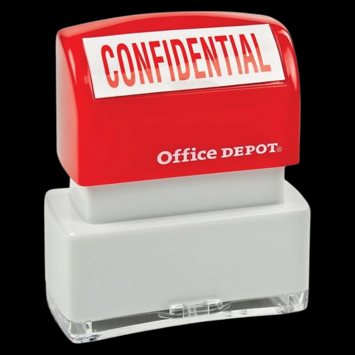 Office Depot Brand Pre-Inked Message Stamp "Confidential" Red - Stamp Confidential Pre-Inked - Image 1