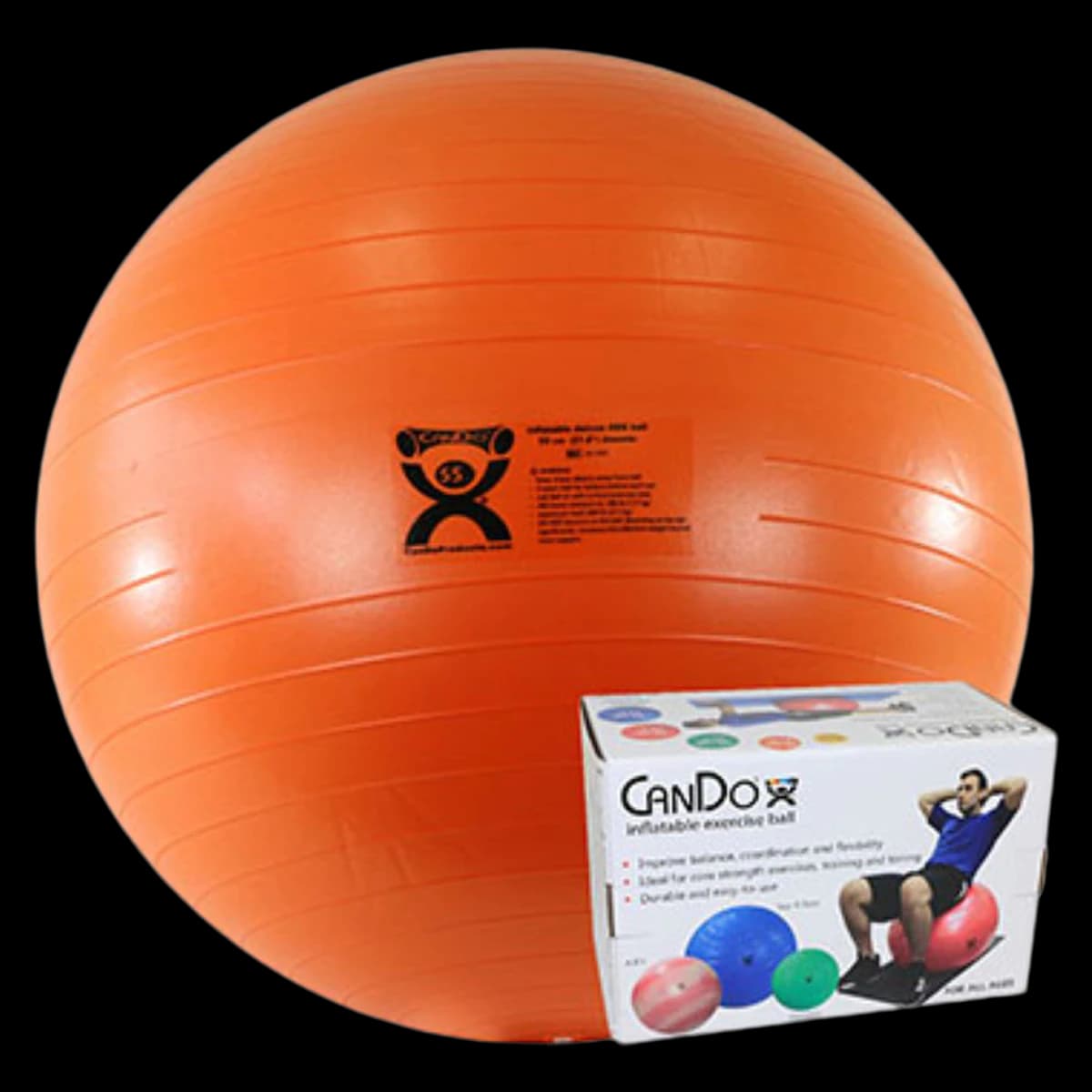 CanDo Exercise Ball, 55cm (22"), Orange, ABS - Ball Exercise Cando 55cm - Image 1