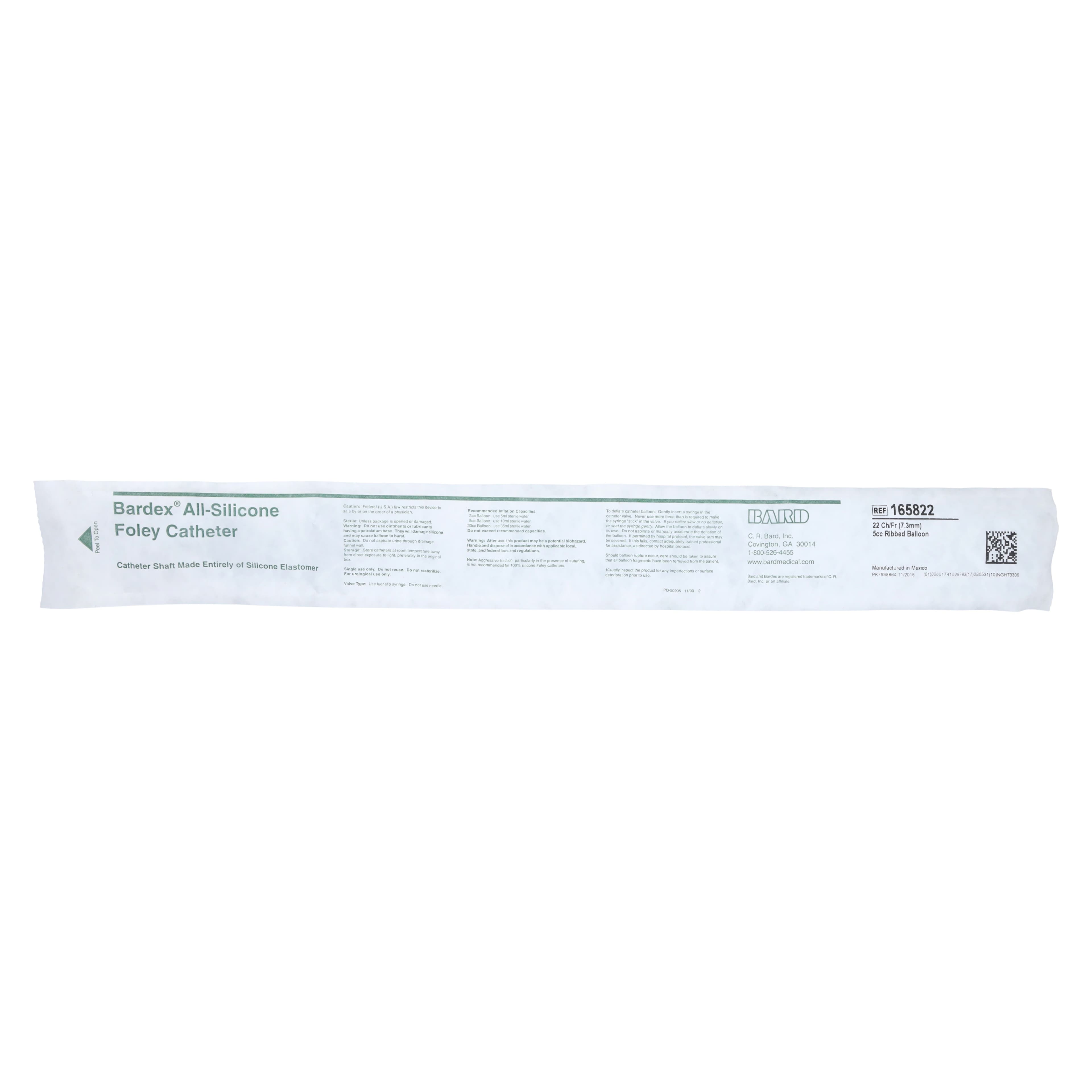 Bardex 2-Way Foley Catheter, Short Round Tip, Silicone, 22 Fr, 5 cc Balloon thumbnail 2