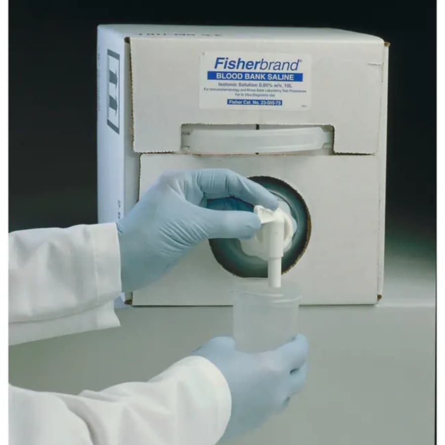 Blood Bank Saline 0.9% Sodium Chloride Solution, 20L Cubitainer - Blood Bank Saline .9% 20L Cube - Image 1