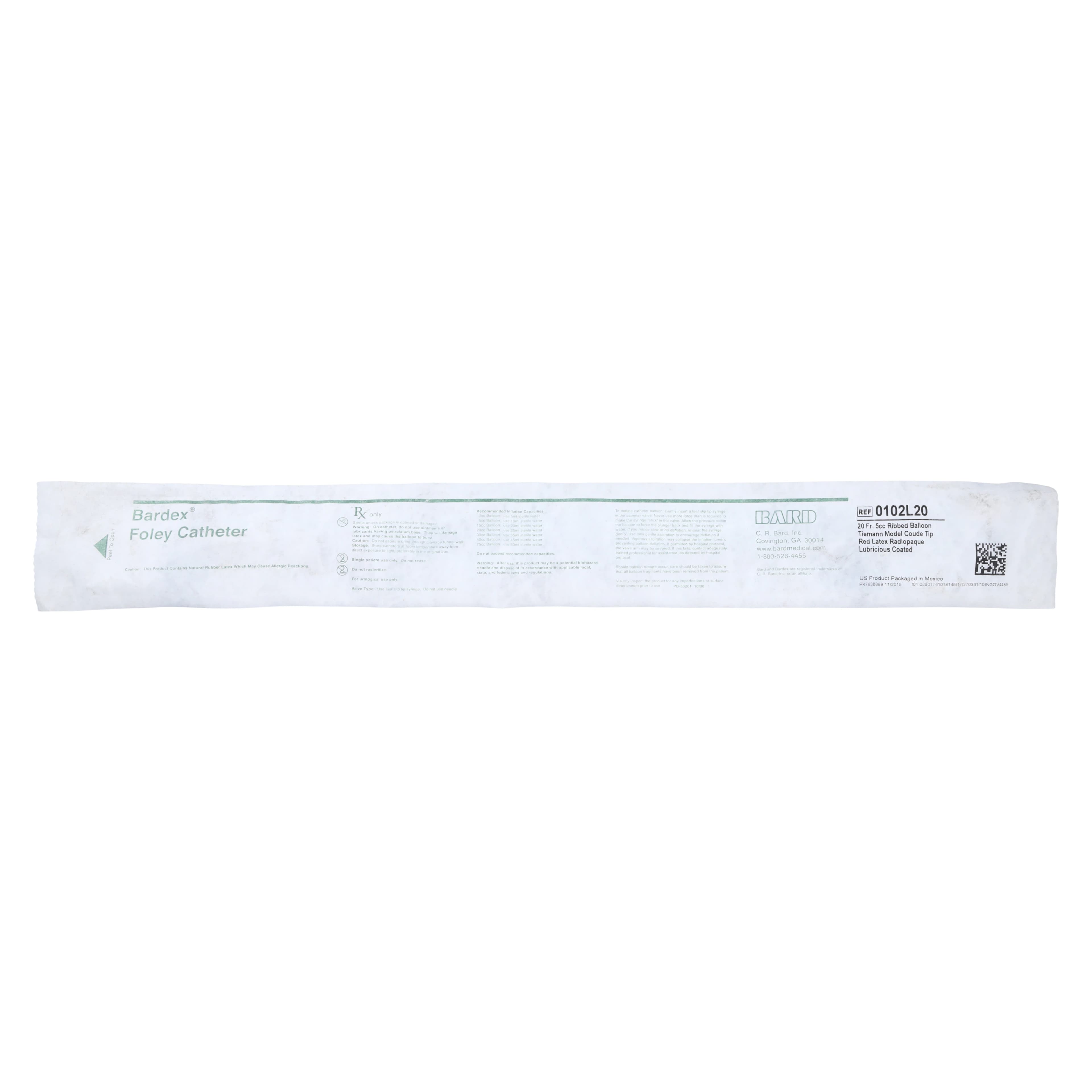 Bard Lubricath 2-Way Foley Catheter, Medium Coude Olive Tip, Hydrogel Coated Latex, 20 Fr, 5 cc, Red - Tieman Coude Cath Red 5cc - Image 1