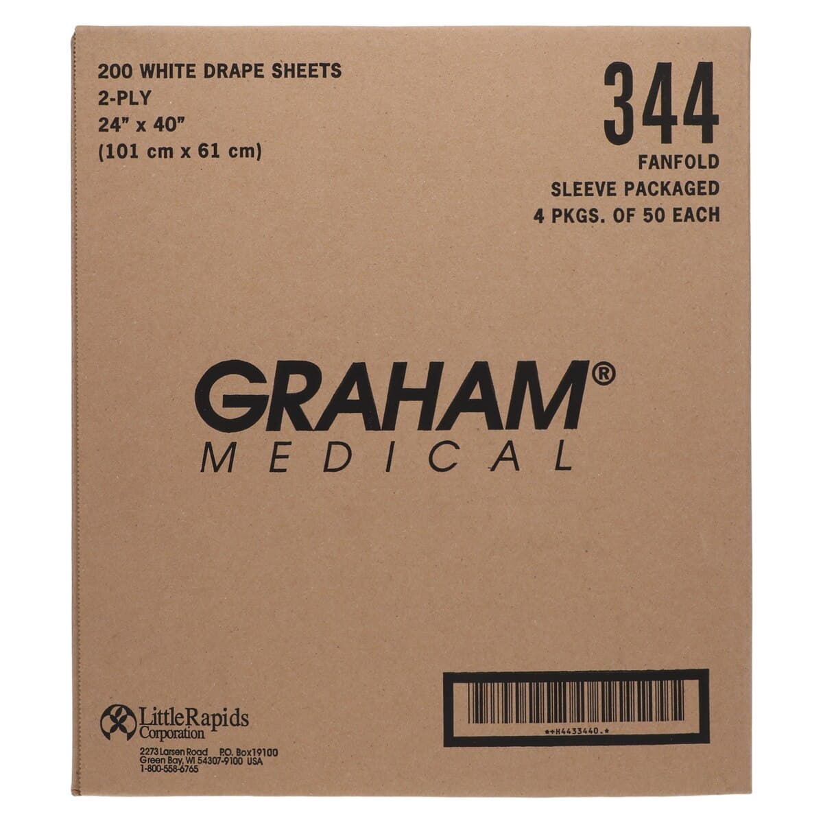 Graham Medical Fanfold Drape Sheet, 2-Ply, 24 in x 40 in, White, Non-Sterile, Disposable, 200/Case thumbnail 3