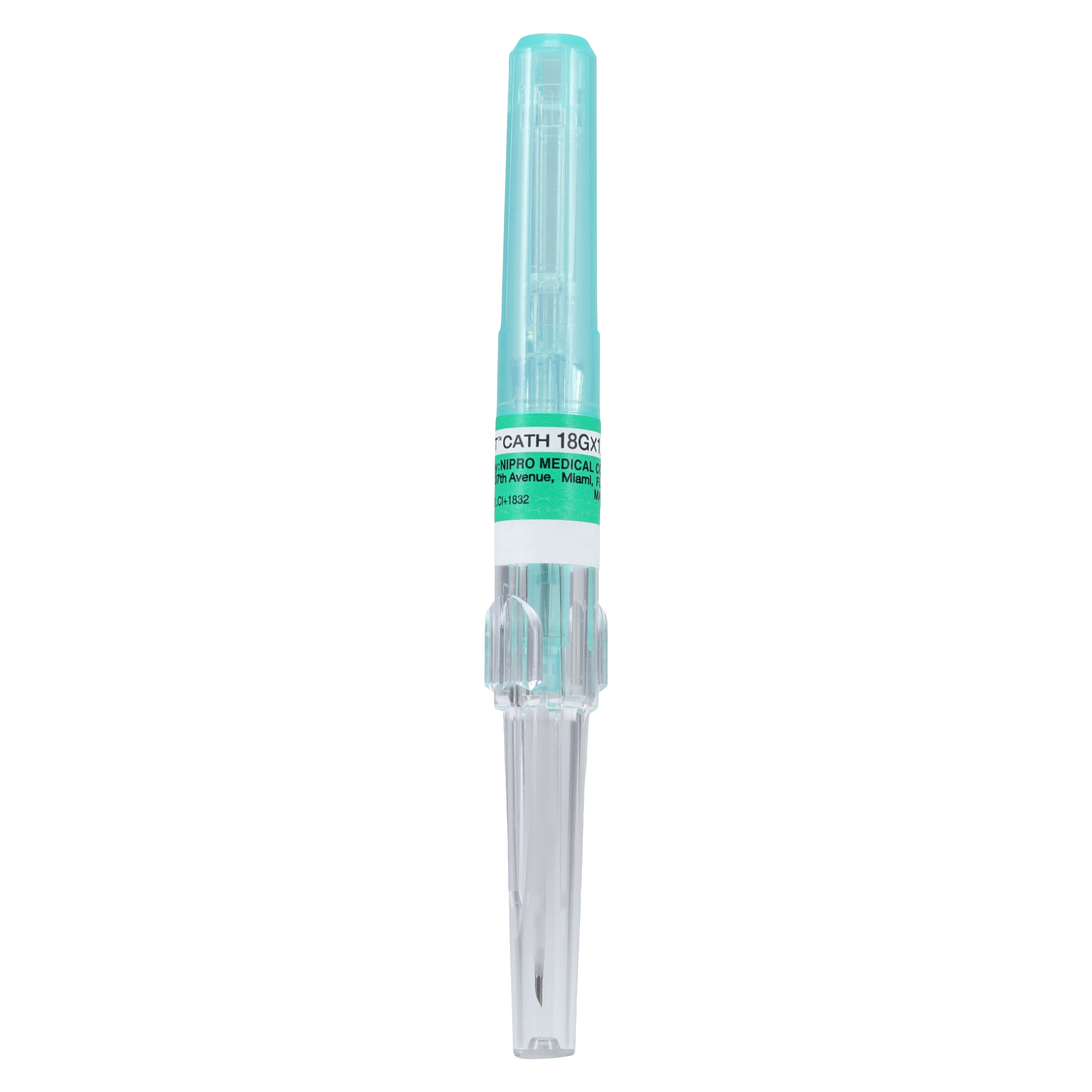 Nipro Safelet IV Catheter, 18 Gauge, 1-1/4", Luer Tapered End, Teflon, Sterile, Latex-Free, Green, Safety, 50/Box thumbnail 4