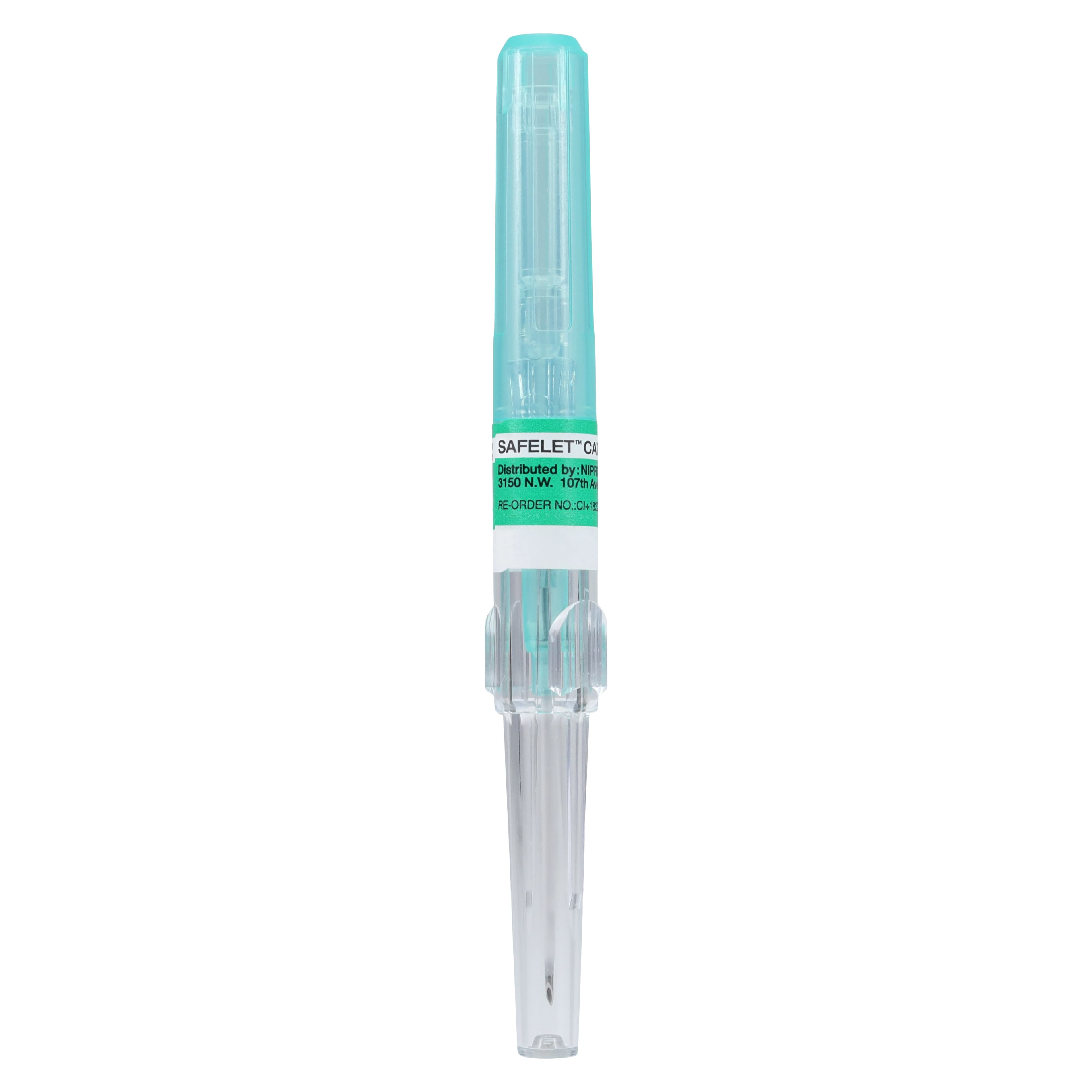 Nipro Safelet IV Catheter, 18 Gauge, 1-1/4", Luer Tapered End, Teflon, Sterile, Latex-Free, Green, Safety, 50/Box thumbnail 5