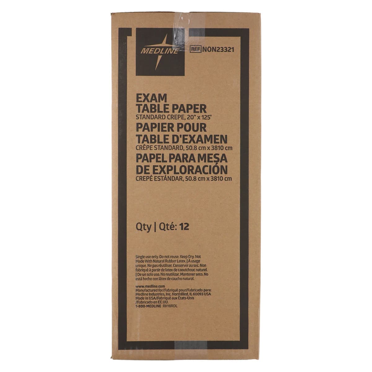 Medline Exam Table Paper, Crepe, White, Non-Sterile, 20 in x 125 ft, 12 Rolls/Case thumbnail 3