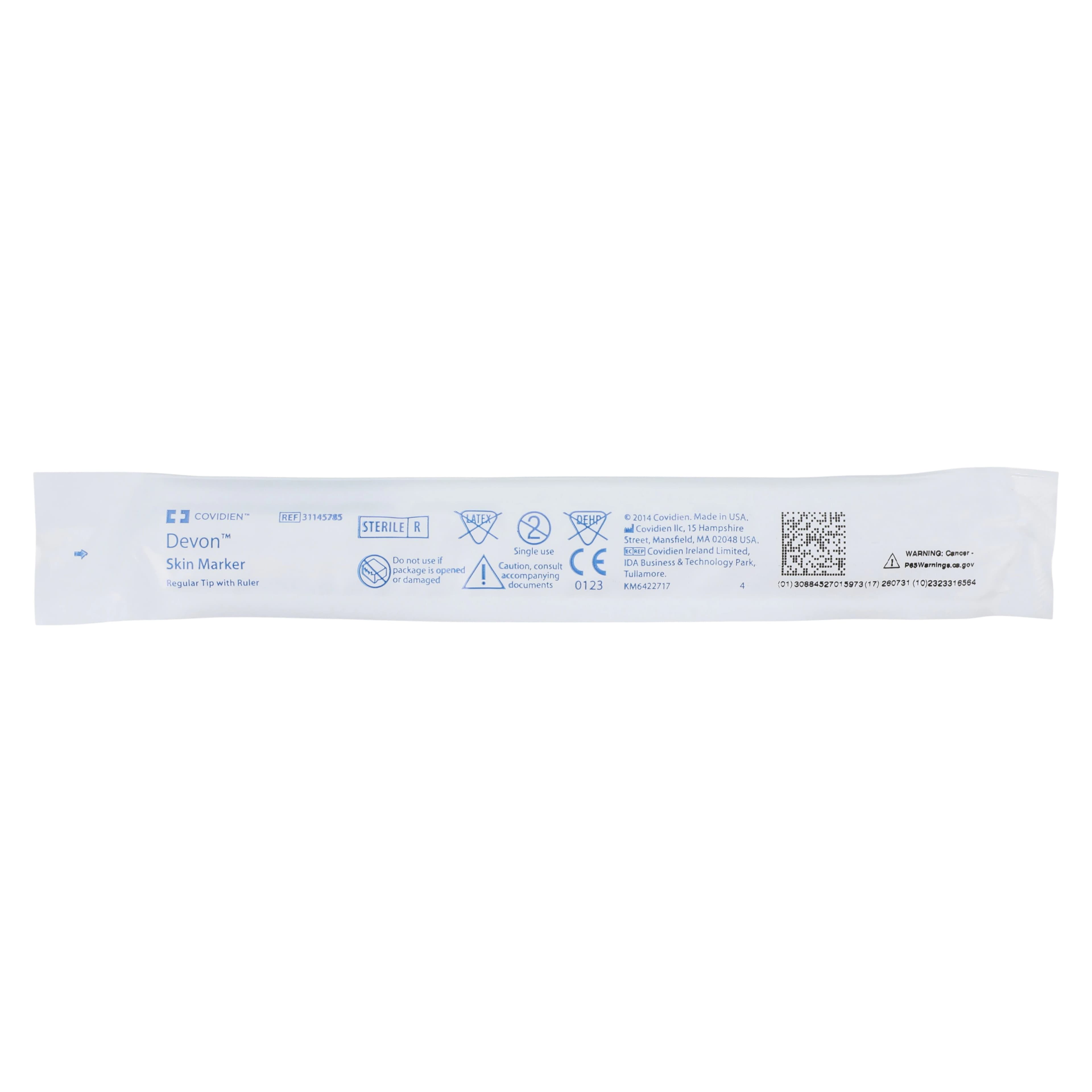 Cardinal Devon Surgical Skin Marker with Flexi-Ruler, Regular Tip, Violet, Sterile thumbnail 2