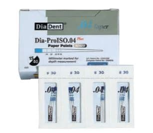 Diadent Dia-ProISOGt Paper Points, .04 Taper, Size #40, mm-Marked, Sterile Cell Pack, 120/Box - Diadent Paper Points DiaPro ISOGT .04 #40 Cell Box of 120 - Image 1
