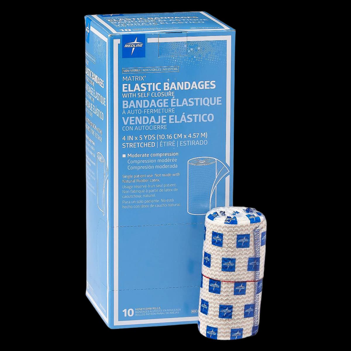 MED Matrix Elastic Bandage LF, 4" x 5 yd, Non-Sterile, Each - MED Matrix Elastic Bandage LF - Image 1