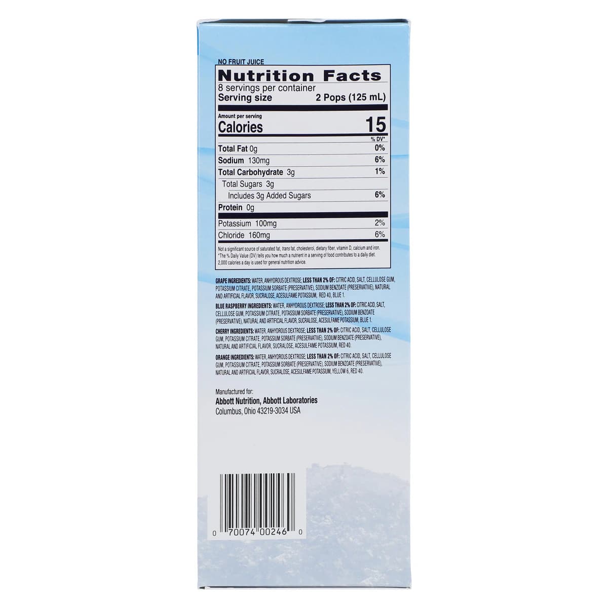 Pedialyte Freezer Pops, Assorted Flavors, 16-21 oz Carton, 64/Case thumbnail 3
