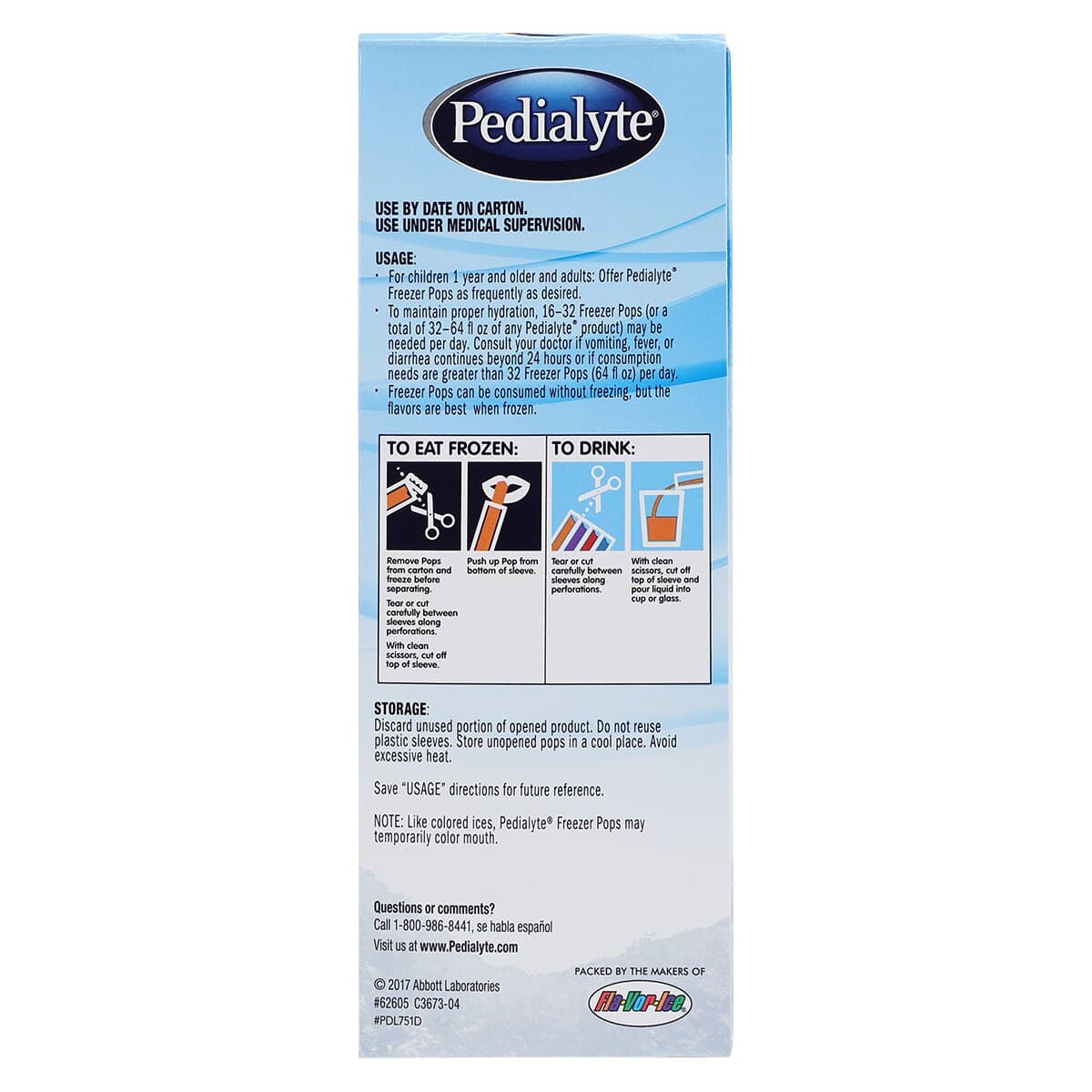 Pedialyte Freezer Pops, Assorted Flavors, 16-21 oz Carton, 64/Case thumbnail 4