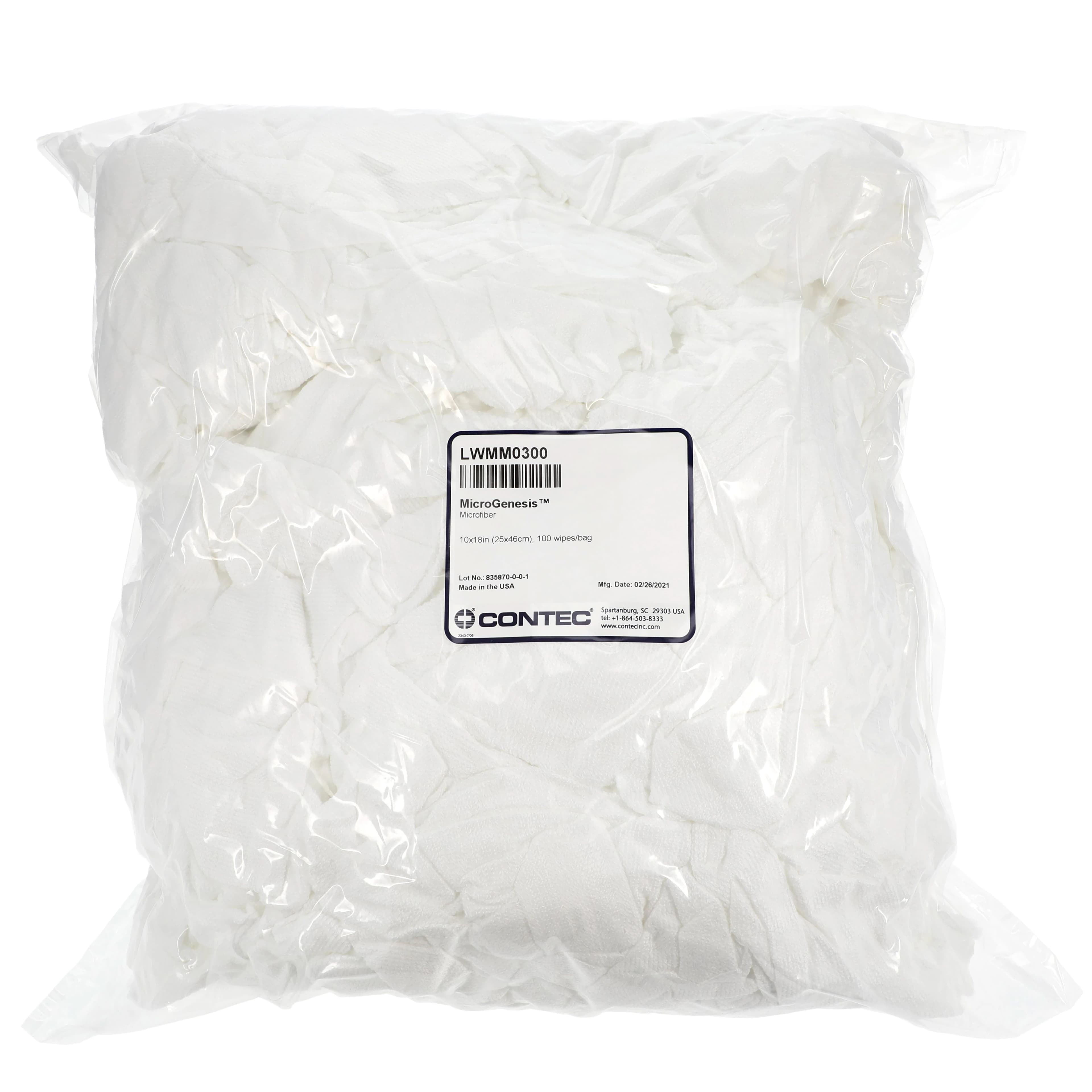 Contec Microgenesis Microfiber Wipes, 10 in x 18 in, 400/Case - Wipe Microgenesis Microfiber - Image 1