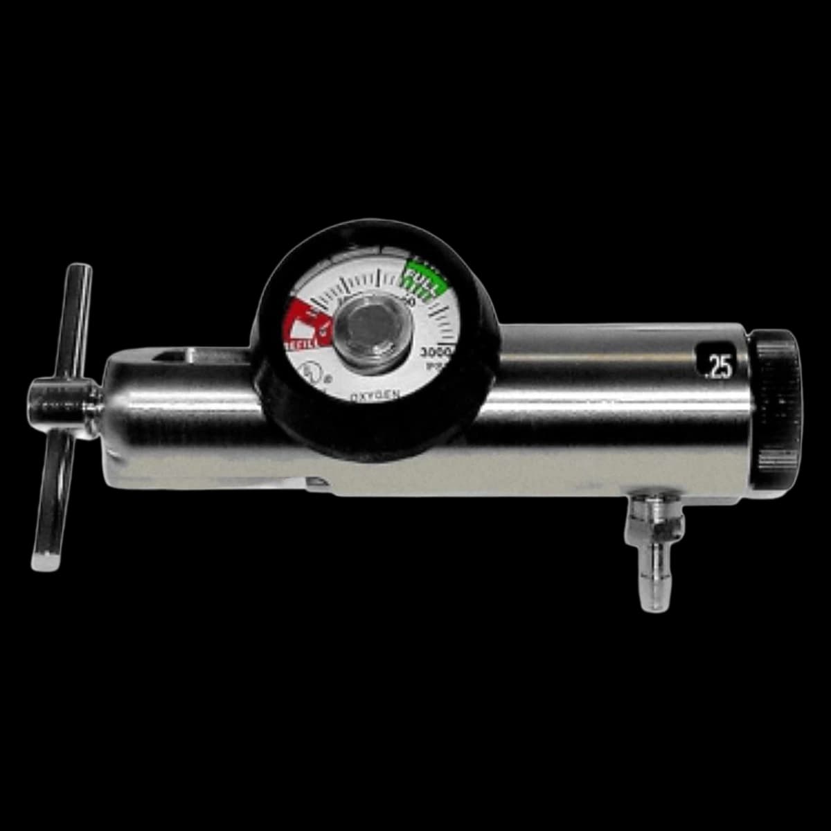 Mada Medical Oxygen Regulator, Brass/Chrome, CGA-870, Each - Regulator Oxygen Brass CGA-870 - Image 1