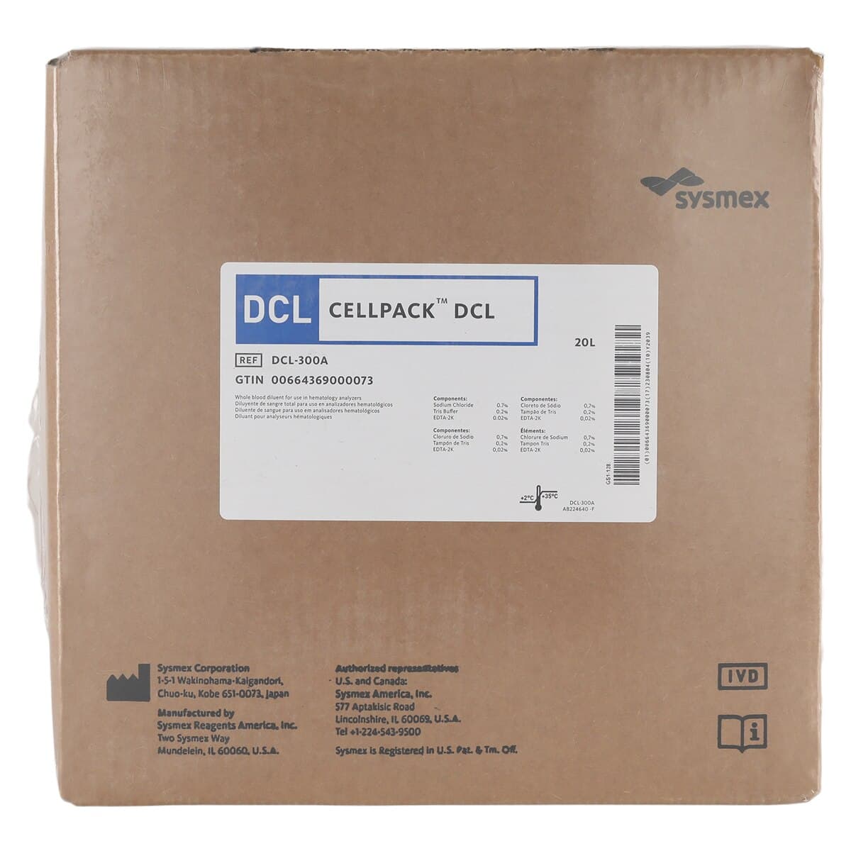 Sysmex Cellpack DCL Diluent, 20L thumbnail 2