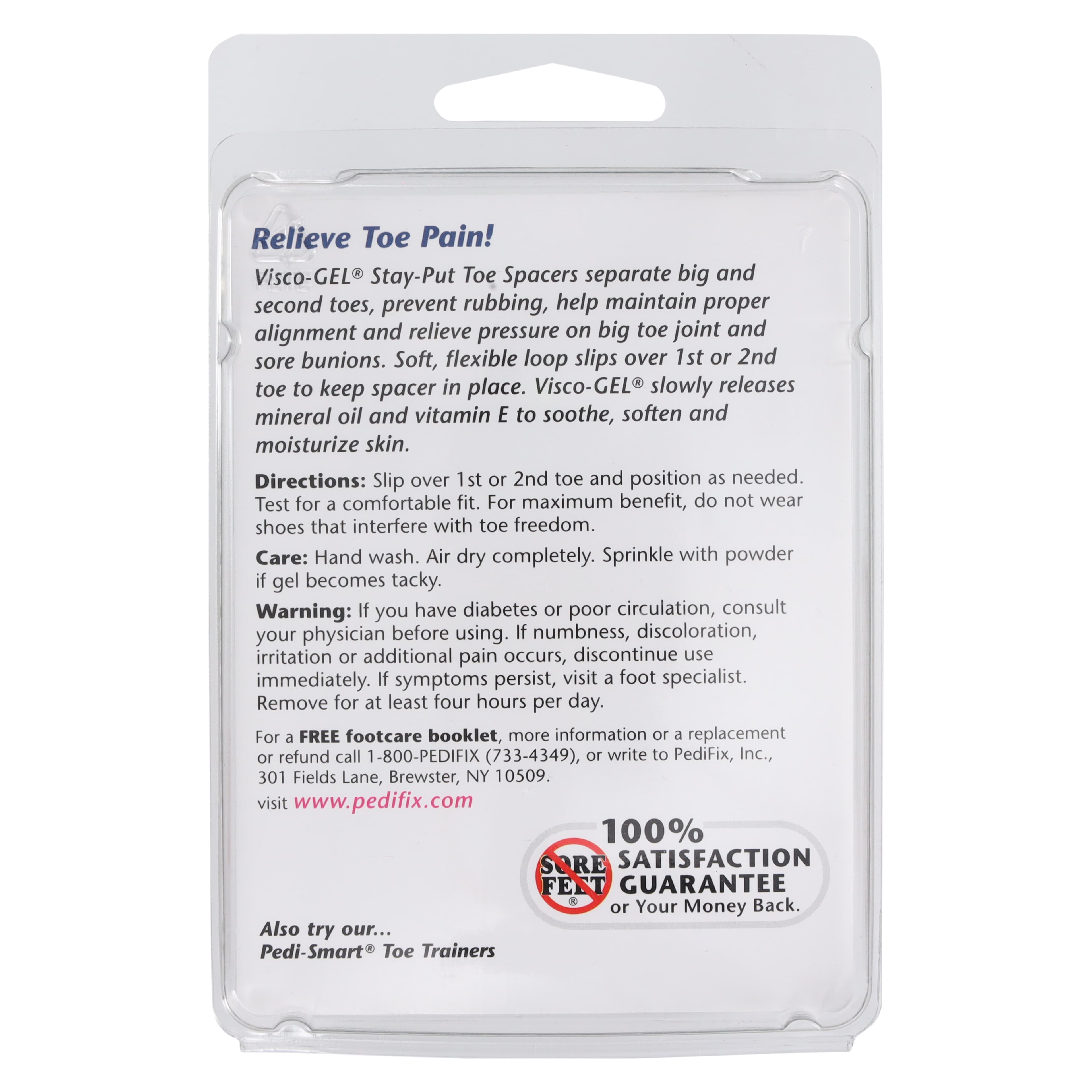 Pedifix Visco Stay-Put Toe Spacer, Gel, Medium thumbnail 4