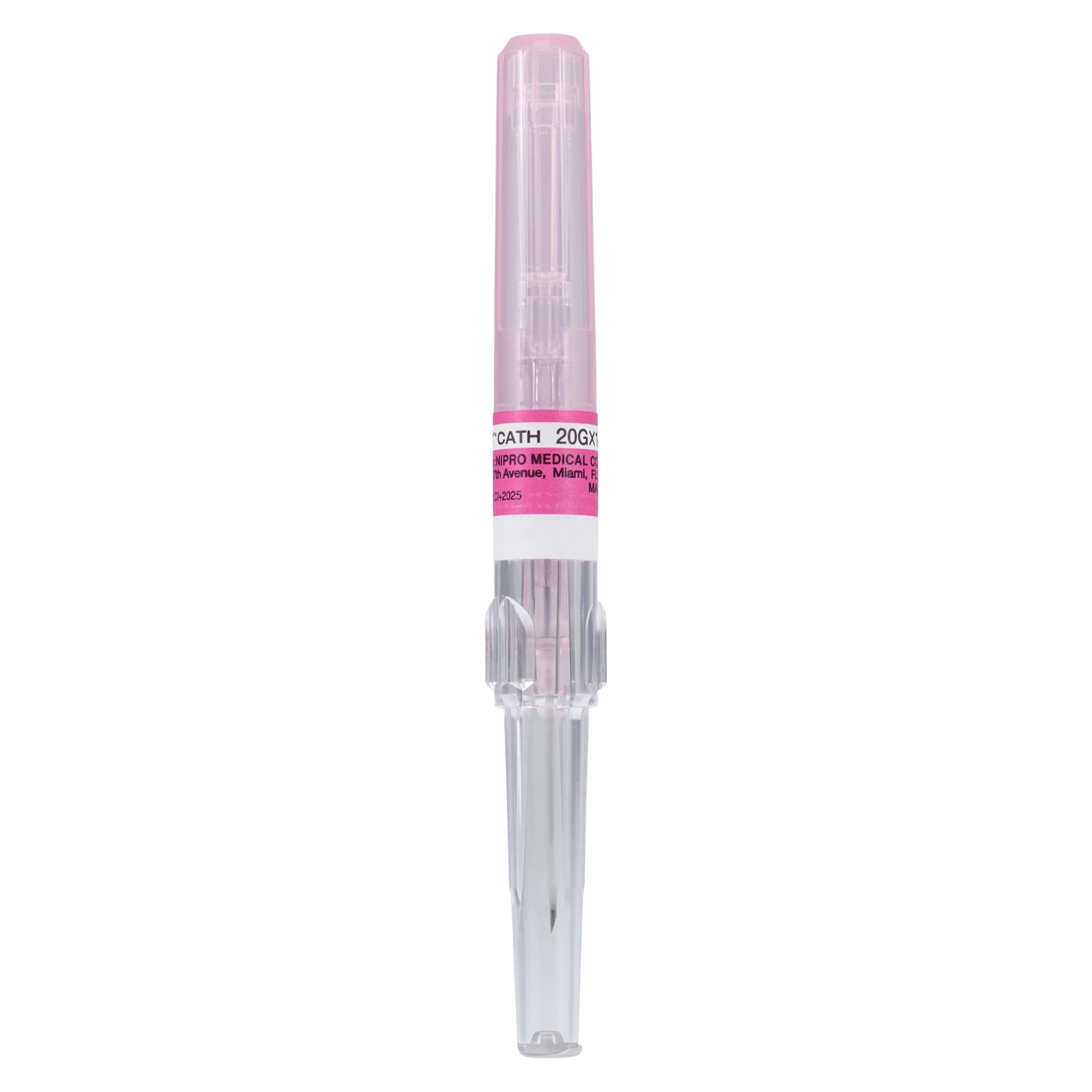 Nipro Safelet IV Catheter, 20 Gauge, 1" Luer Tapered End, Pink, Sterile, Safety, 50/Box thumbnail 4