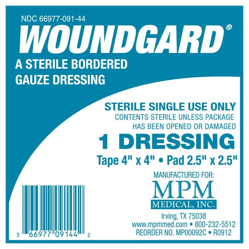 MPM Medical WoundGard Bordered Gauze Dressing, 4" x 4", Sterile, Non-Adherent, Square - Dressing WoundGard Brdr Gze - Image 1