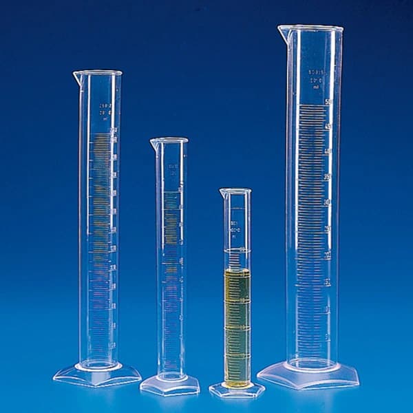 Globe Scientific Graduated Cylinder, PMP, Clear, 25 mL, Pour Spout, Molded Graduations, Each - Cylinder Measuring PMP Clear - Image 1
