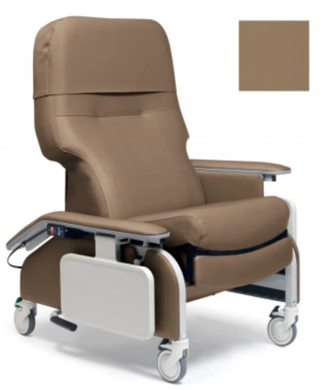 Lumex Deluxe Clinical Care Recliner with Drop Arm, Steel Frame, 350 lb Capacity, Taupe - Recliner Lumex Deluxe Drop Arm - Image 1