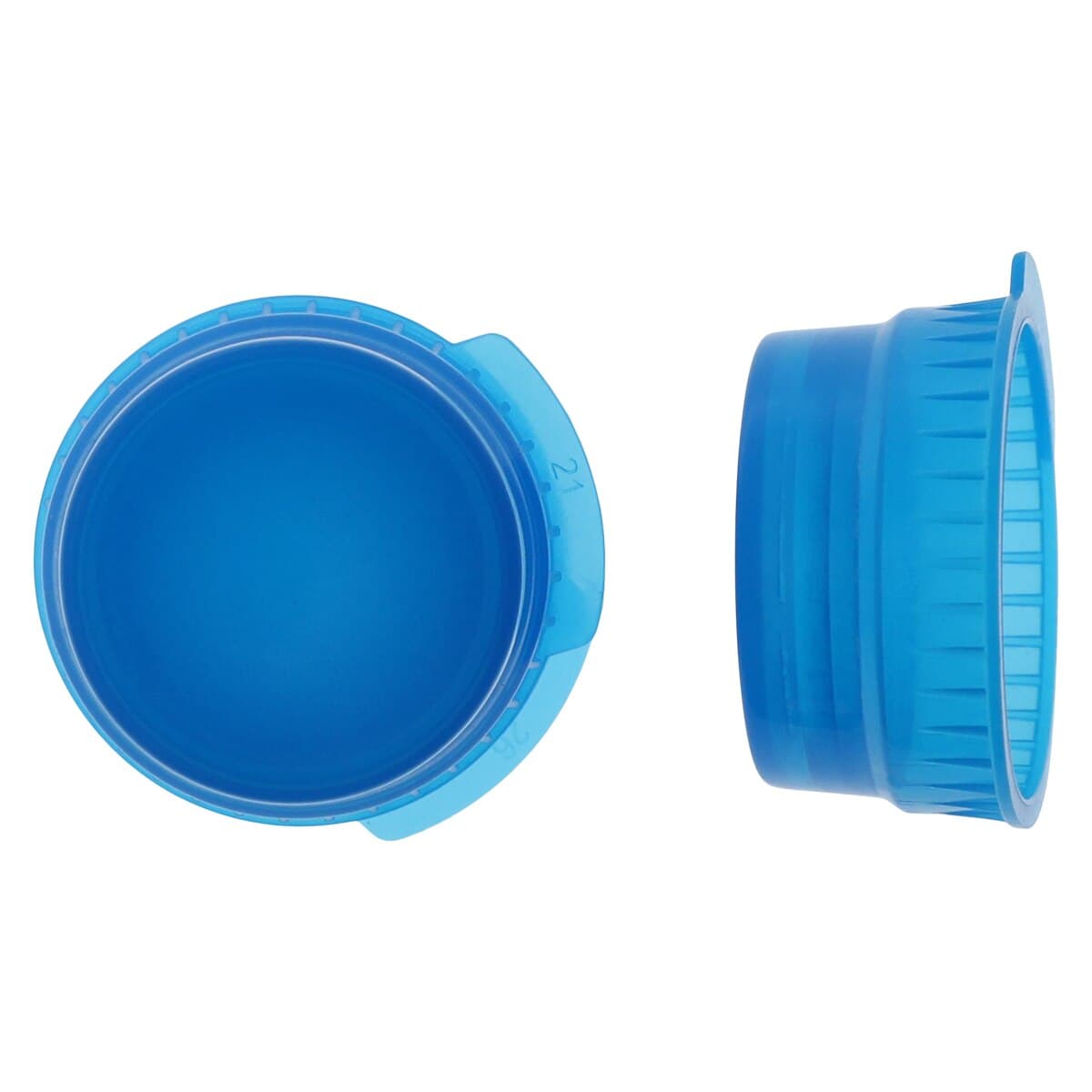 Globe Scientific Snap Cap Polyethylene for 16mm Glass/Evacuated Tubes, Blue, 1000/Bag thumbnail 2