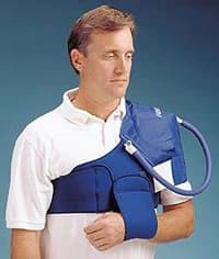 Aircast Cryo/Cuff Compression Sleeve, Shoulder, Universal 32-48", Blue - Cold Compression Cuff Shoulder - Image 1