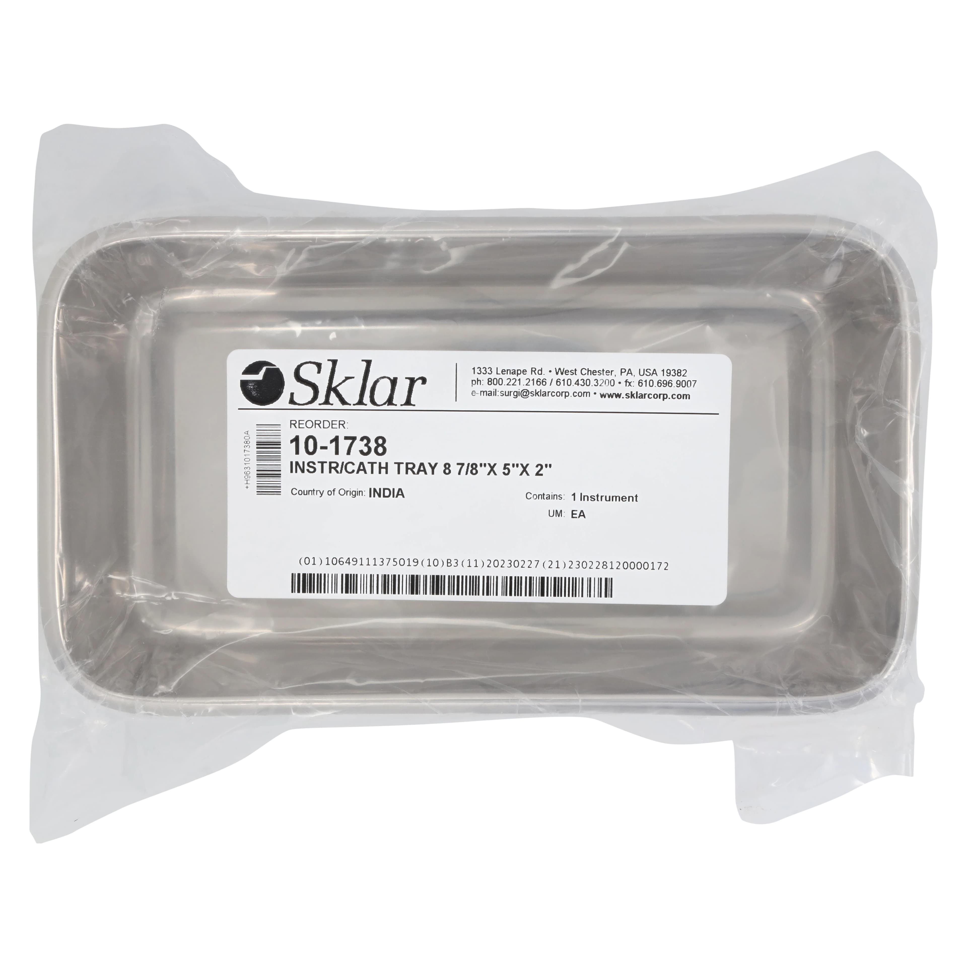 Sklar Instruments Stainless Steel Instrument Tray, 8-7/8" x 5" x 2", Autoclavable, Reusable thumbnail 3