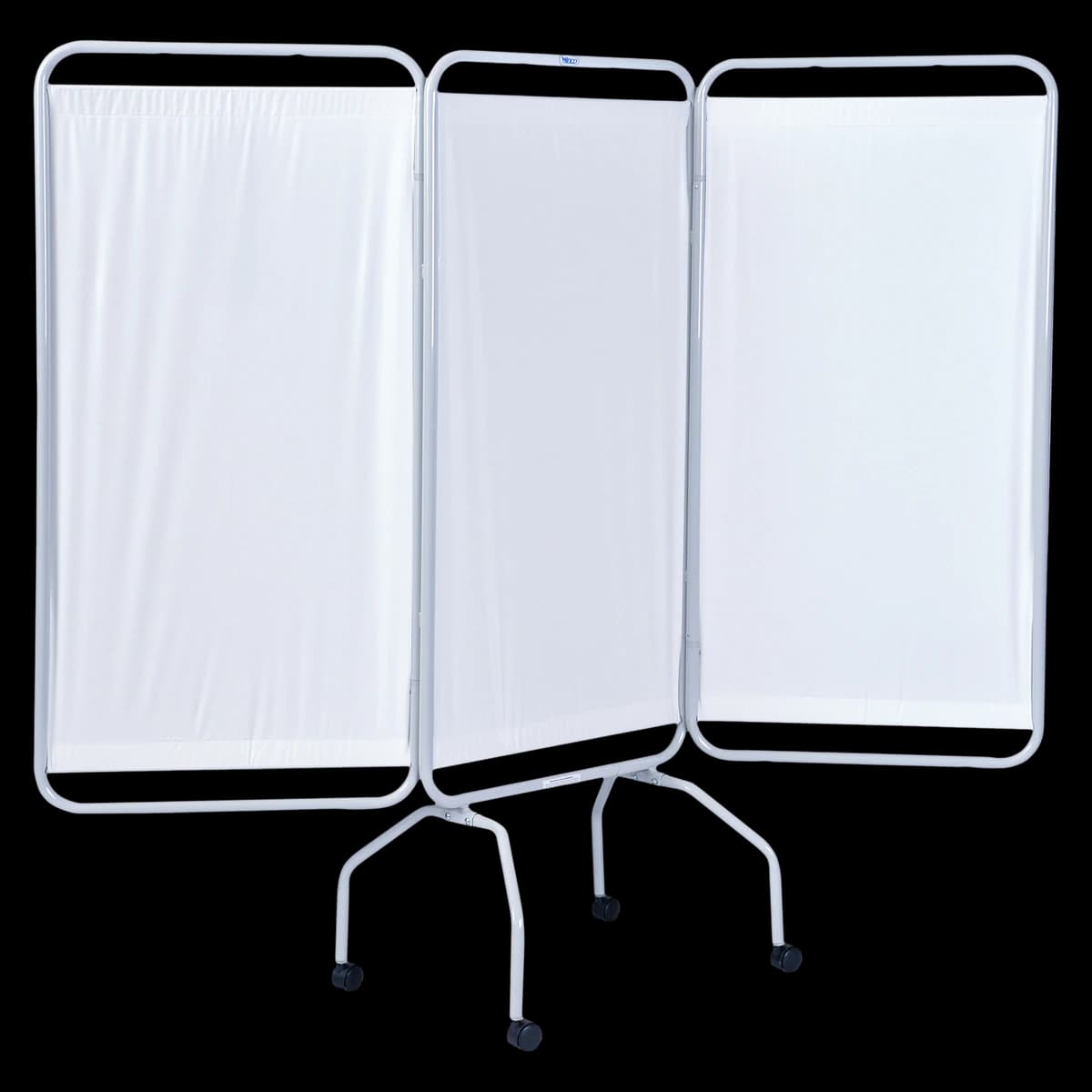 Winco Mfg LLC 3-Panel Vinyl Privacy Screen, White, Steel Frame - Screen w/3 Vinyl Panels White - Image 1