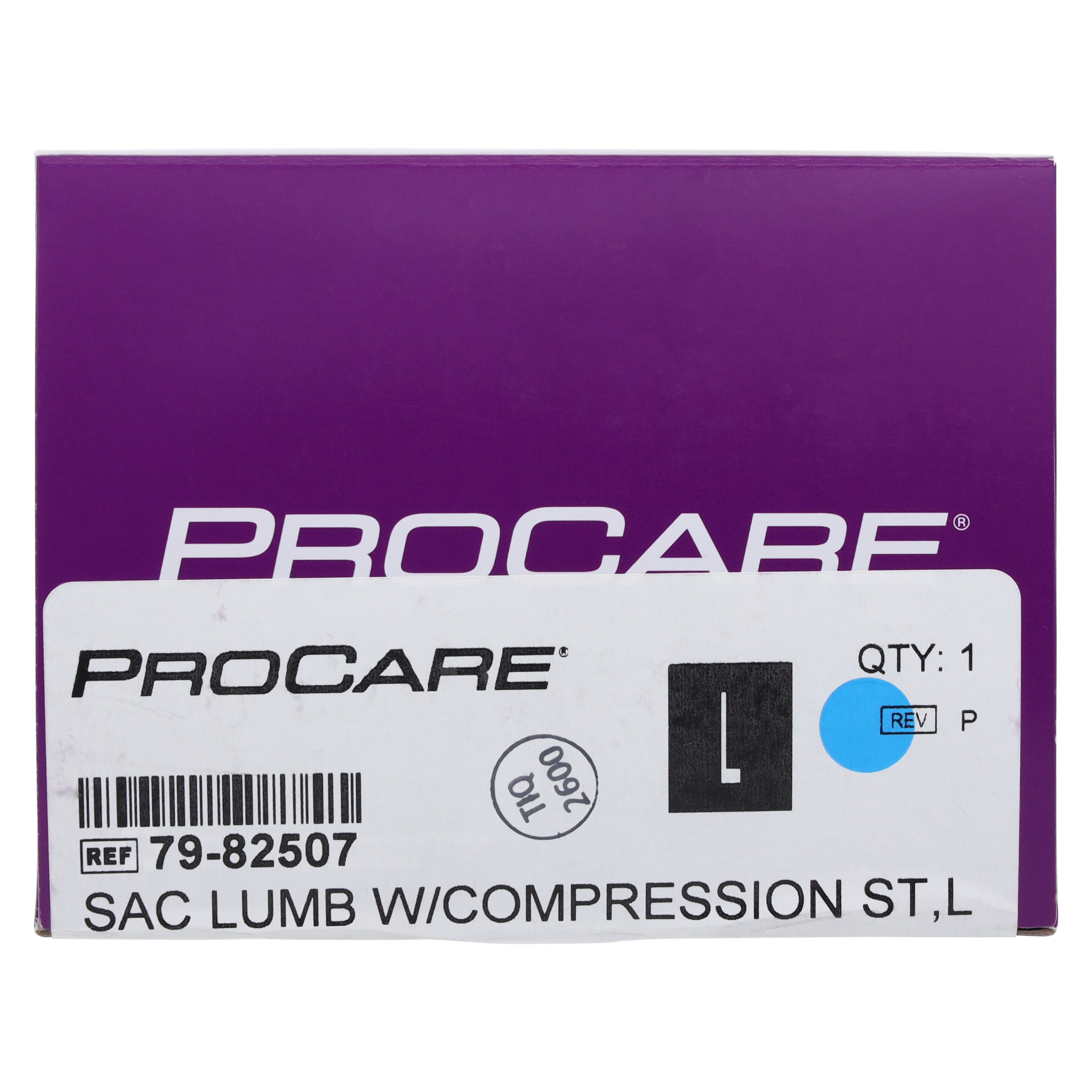Procare Lumbar Sacral Support with Compression Strap, Black, Size Large (39-45"), Elastic/Neoprene thumbnail 5