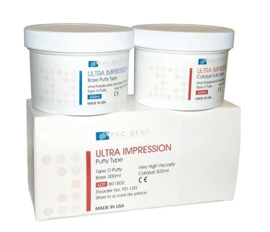 Ultra Impression VPS Putty, Vinylpolysiloxane, Base & Catalyst, 300 mL, Ultra High White - Ultra Impression VPS Putty - Image 1