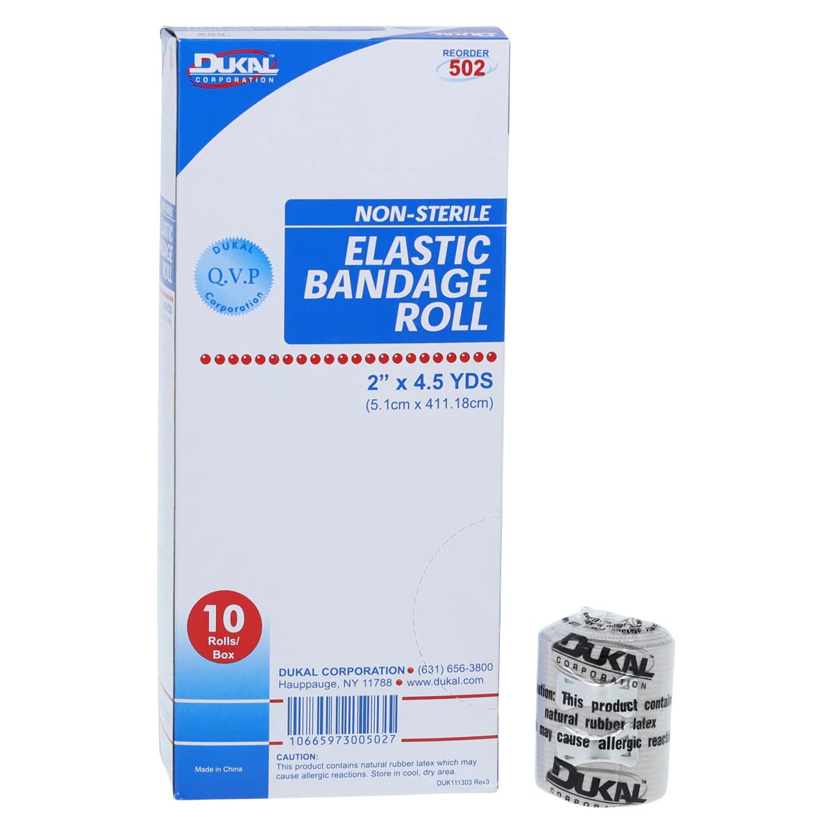 Dukal Stretch Bandage Elastic, 2" x 4.5 yd, Tan, Non-Sterile, 10/Box thumbnail 2