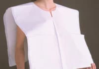 Tidi Products Ultimate Exam Cape Poncho, Disposable, Tissue/Poly/Tissue, White, 19 in x 22 in, 200/Case - Cape Poncho Disp TPT White - Image 1