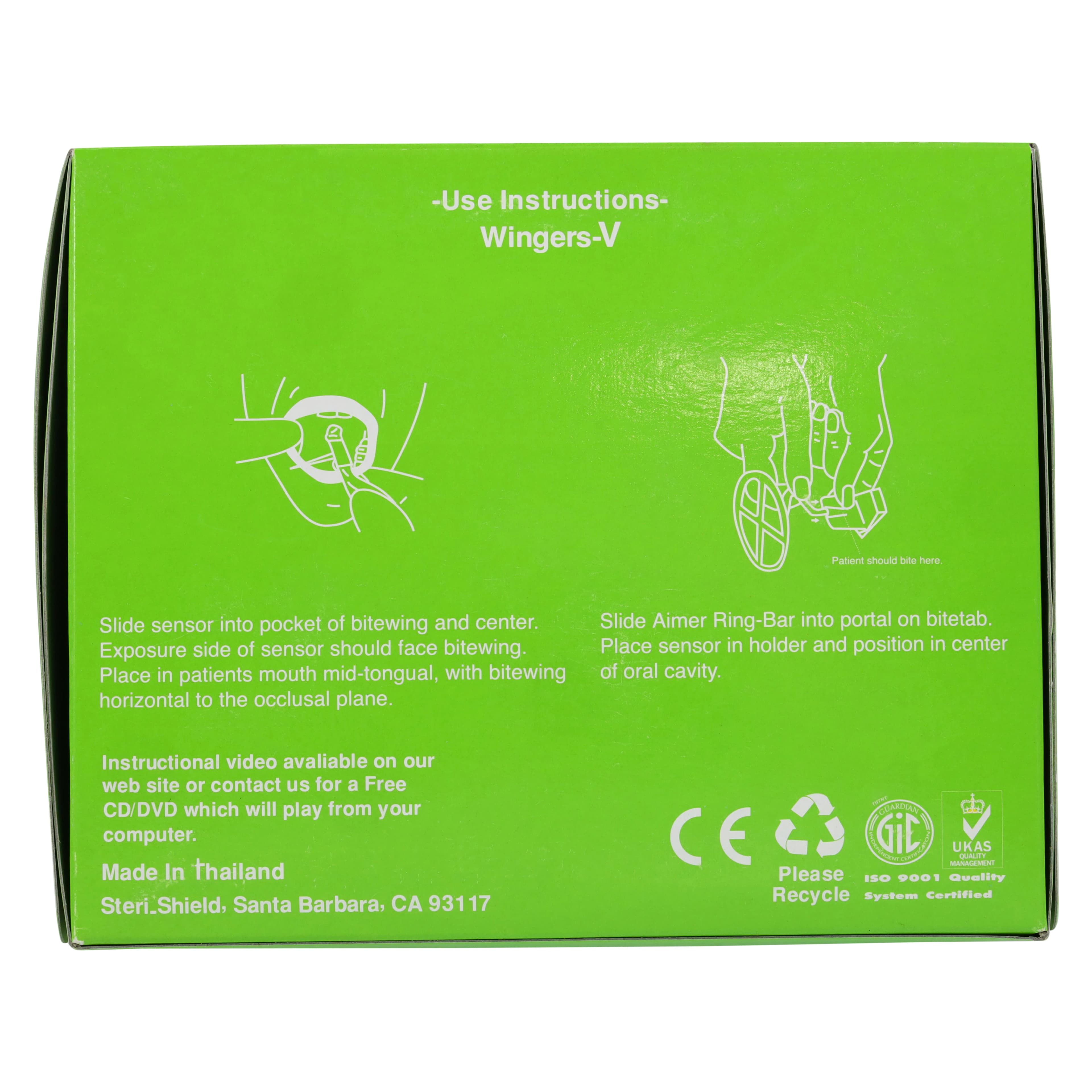 Steri-Shield Wingers-V Digital Sensor Holder, 2 Vertical Bitewing, Large, Disposable, Green, 125/Box thumbnail 7