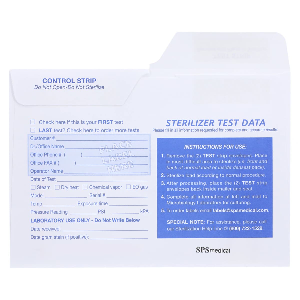 SPS Medical PassPort Mail-In Sterilizer Monitoring System, 52 Tests/Box, PS-052 thumbnail 4