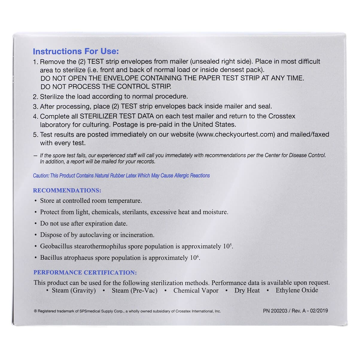 SPS Medical PassPort Mail-In Sterilizer Monitoring System, 52 Tests/Box, PS-052 thumbnail 5