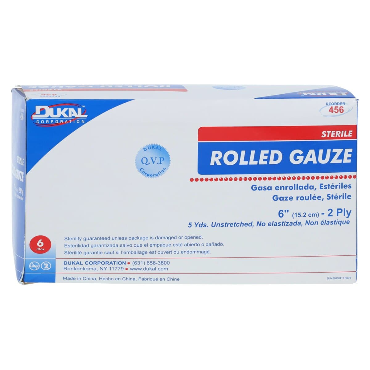 Dukal Gauze Bandage Roll, 2-Ply, Sterile, 6" x 5 yd, 6/Package thumbnail 4