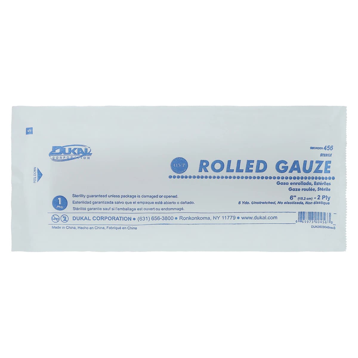 Dukal Gauze Bandage Roll, 2-Ply, Sterile, 6" x 5 yd, 6/Package thumbnail 2