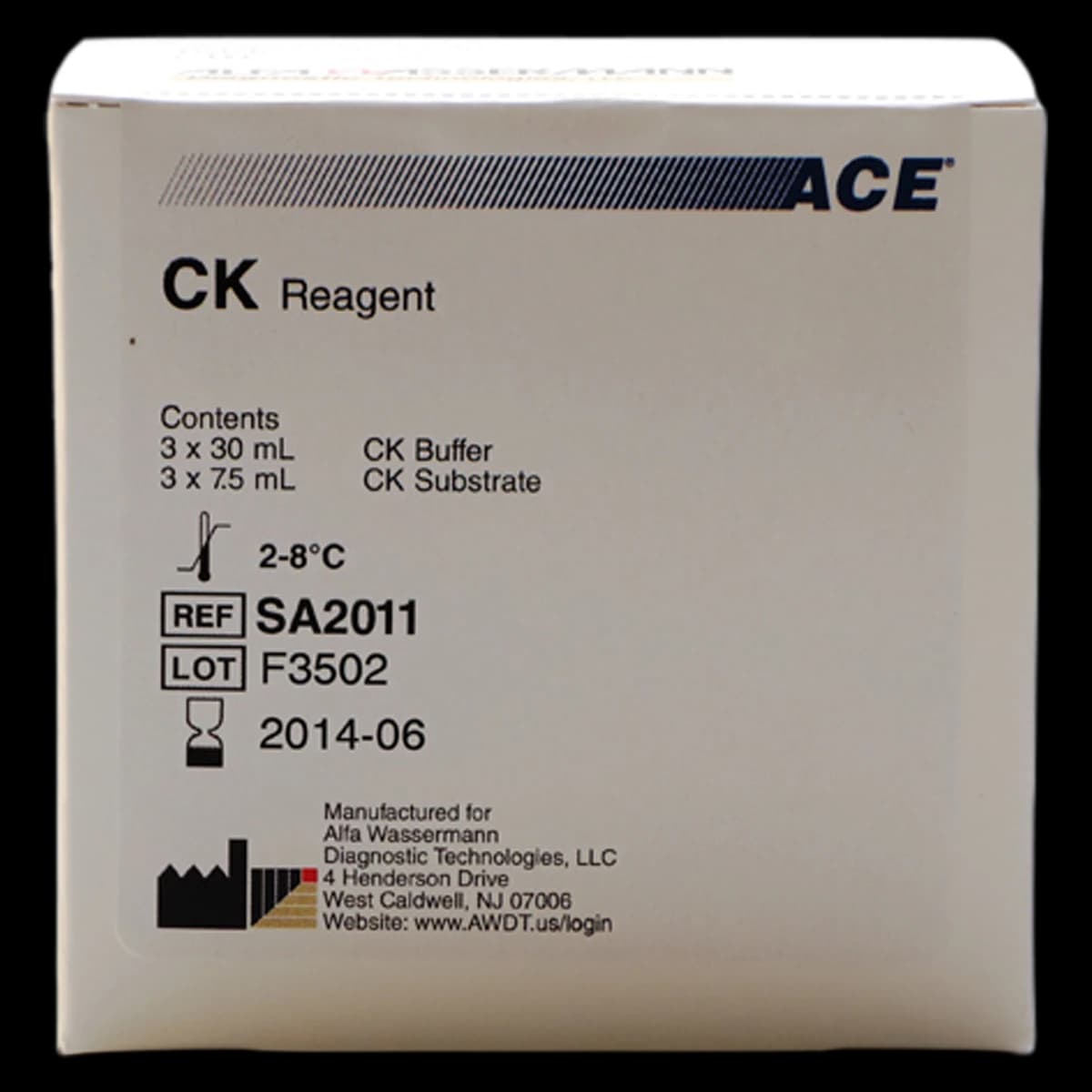 CK Test ACE, Creatine Kinase Reagent, 3x12mL, 480 Count Kit, 480/Box thumbnail 2